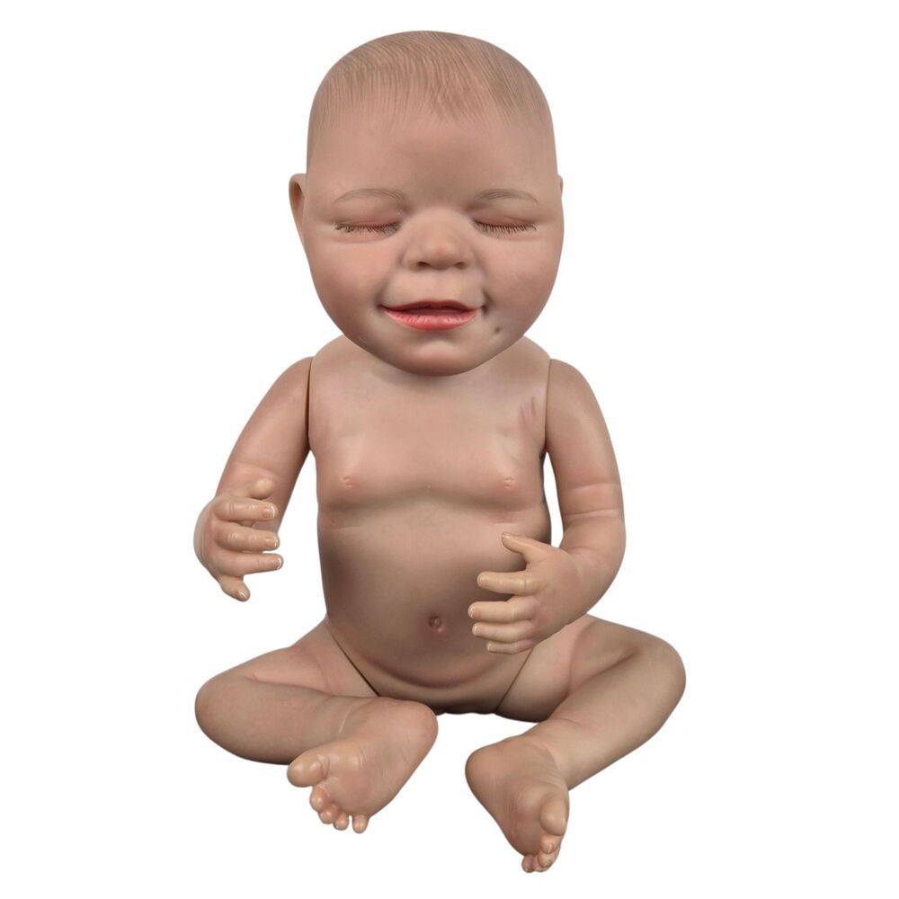 Reborn Lifelike Anatomically Correct Baby Girl Doll Sleeping Smiling Vinyl 17"